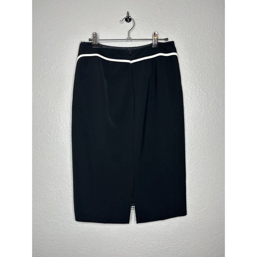 Lafayette 148 Black White Textured Paneled Pencil Skirt Size 0 Career Workwear - Picture 2 of 8